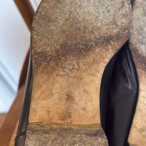 Ottorino Bossi Italy Vintage black fringe leather loafers 7.5 - Picture 9 of 12